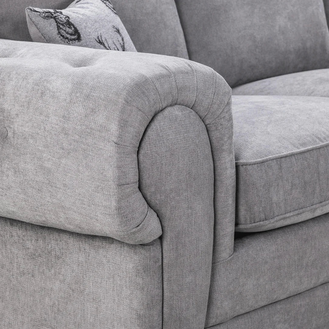 Verona Corner Sofa 6 Seater Universal Scatter Back Grey