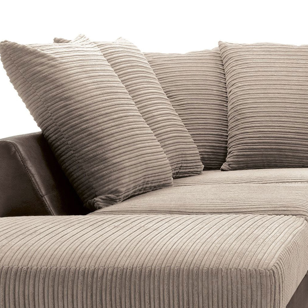 Amazing Sofas NEW LARGE DINO CORNER SOFA JUMBO CORD BEIGE BROWN  LEFT OR RIGHT - MNS (MY NEW SOFA) LTD