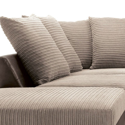 Amazing Sofas NEW LARGE DINO CORNER SOFA JUMBO CORD BEIGE BROWN  LEFT OR RIGHT - MNS (MY NEW SOFA) LTD