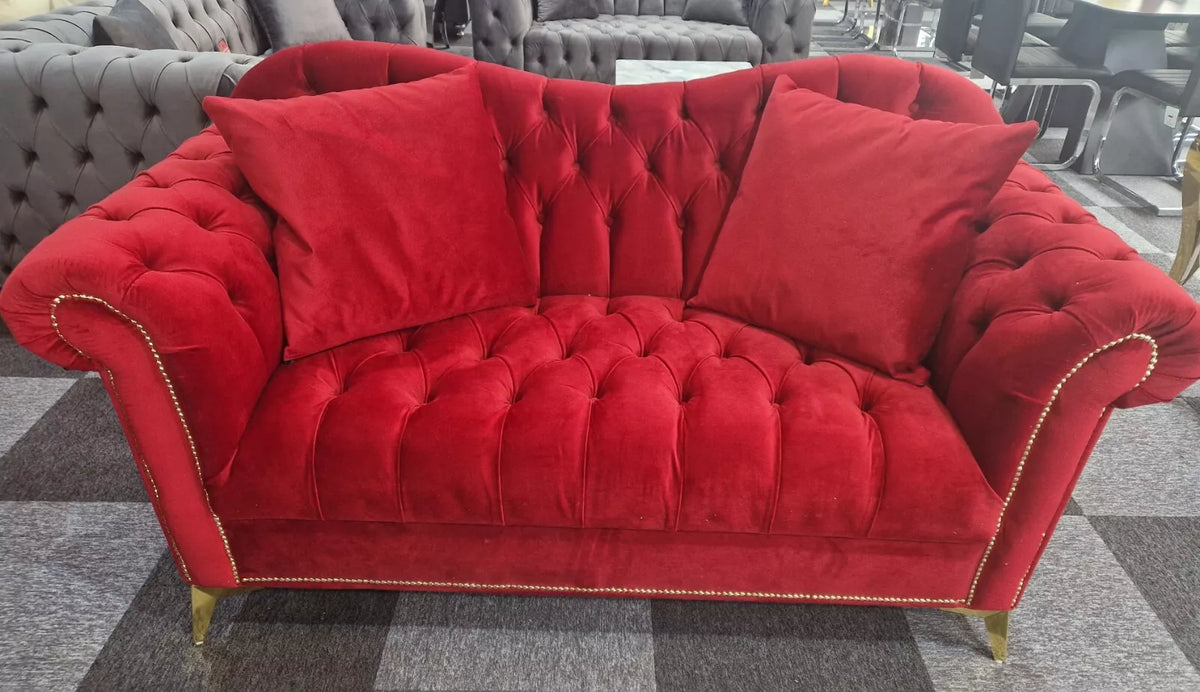 Elegance Chesterfield Sofa 3+2 Red - MNS (MY NEW SOFA) LTD