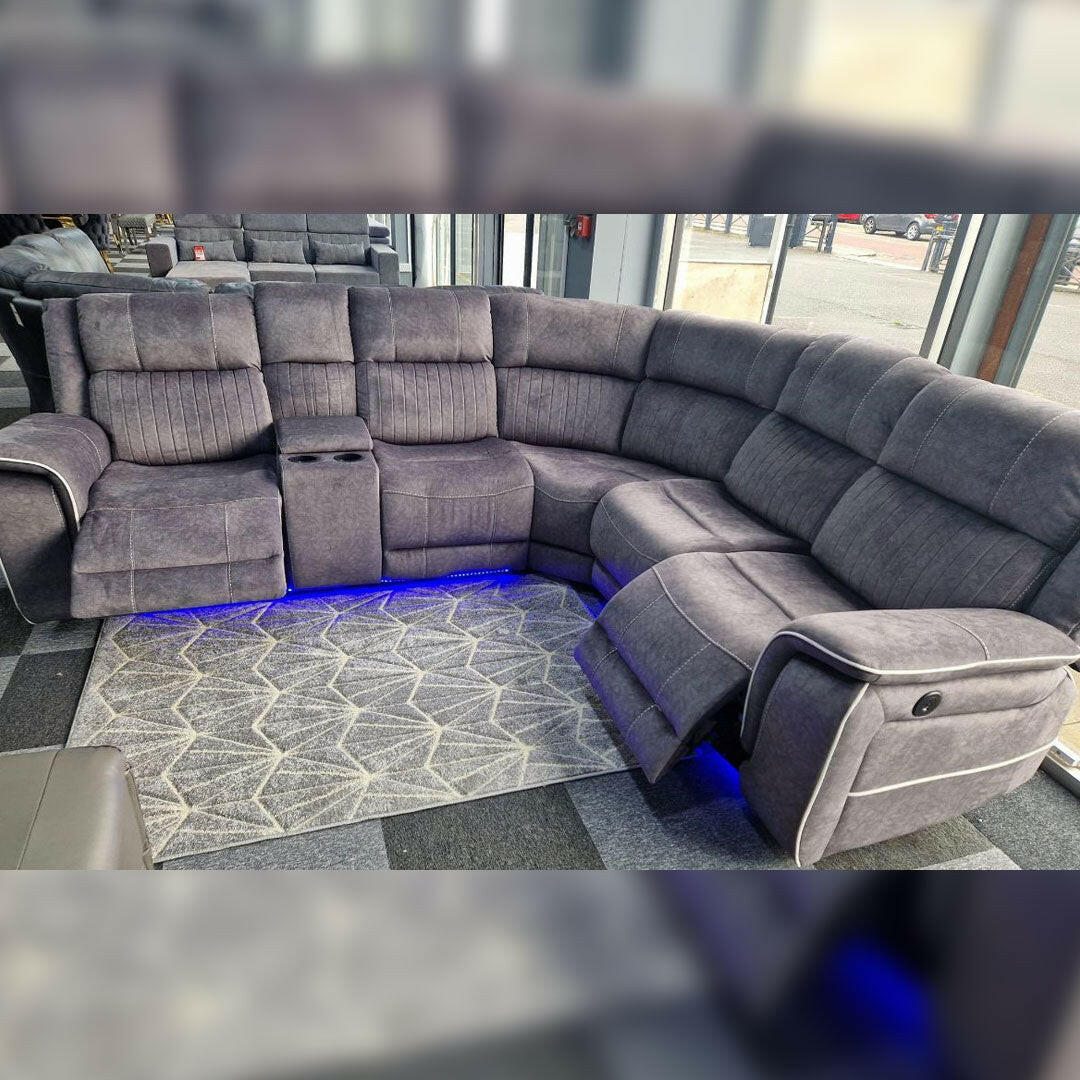 Hannah Electric Corner Sofa Micro Fibre Fabric (270cm x 230cm)
