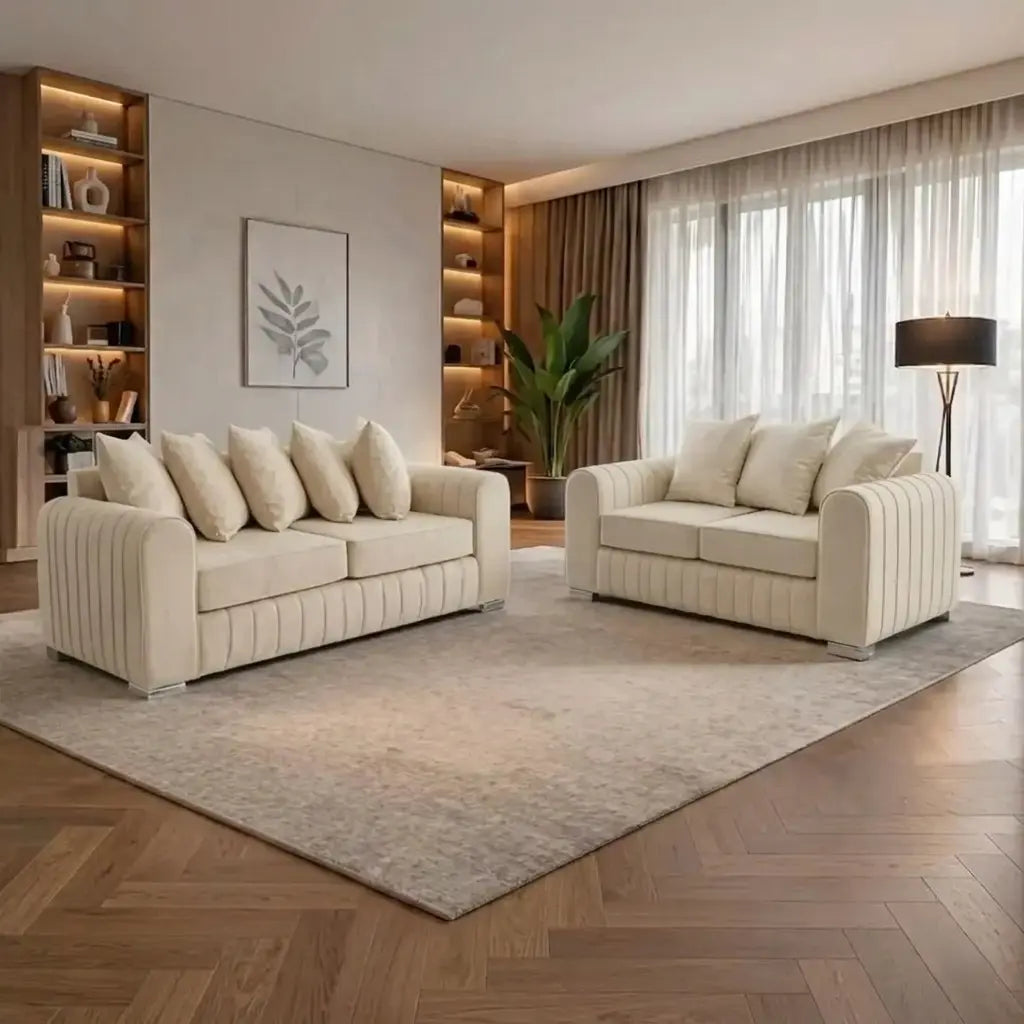 Lilly Velvet 3+2 Seater Sofa Set – Elegant Modern Design
