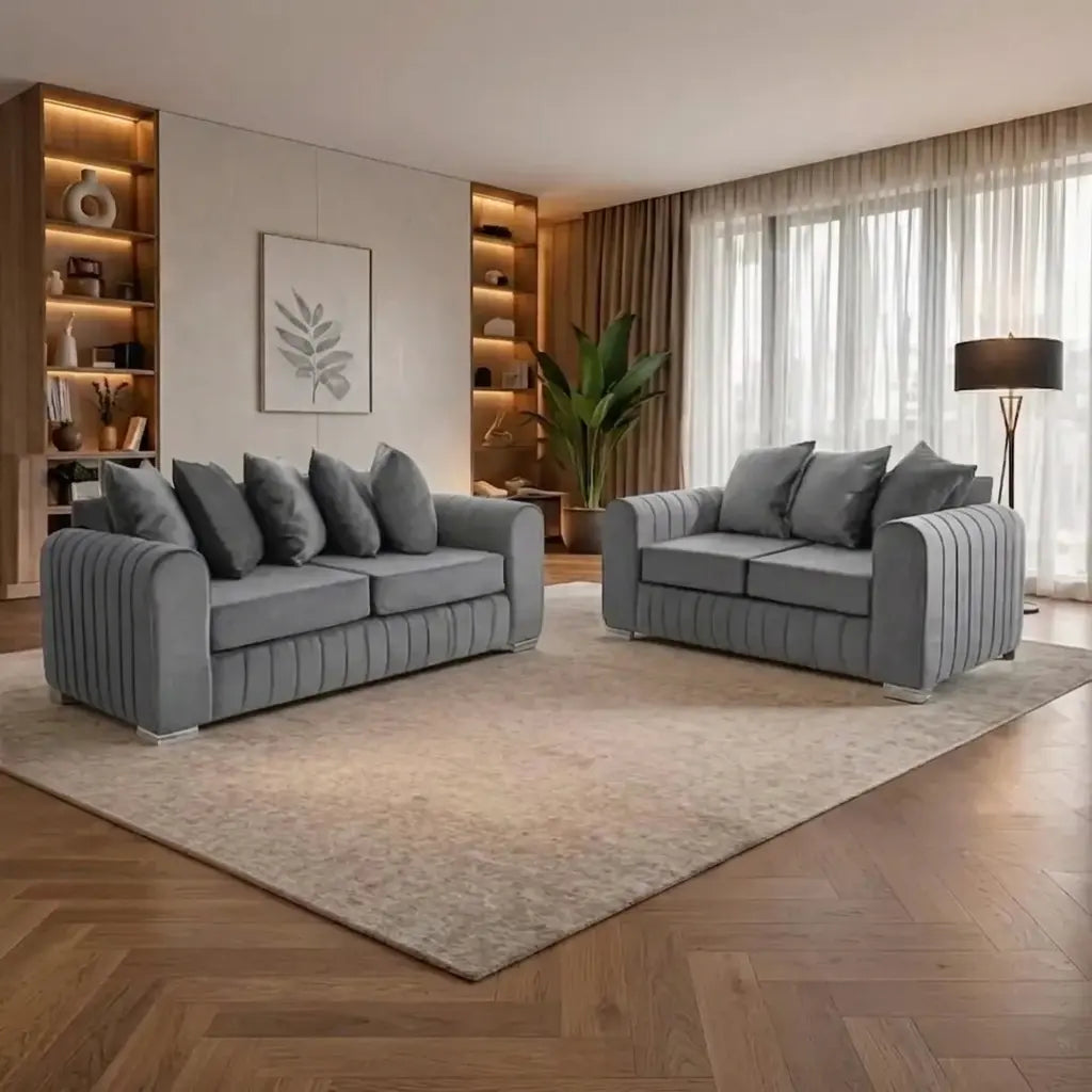 Lilly Velvet 3+2 Seater Sofa Set – Elegant Modern Design
