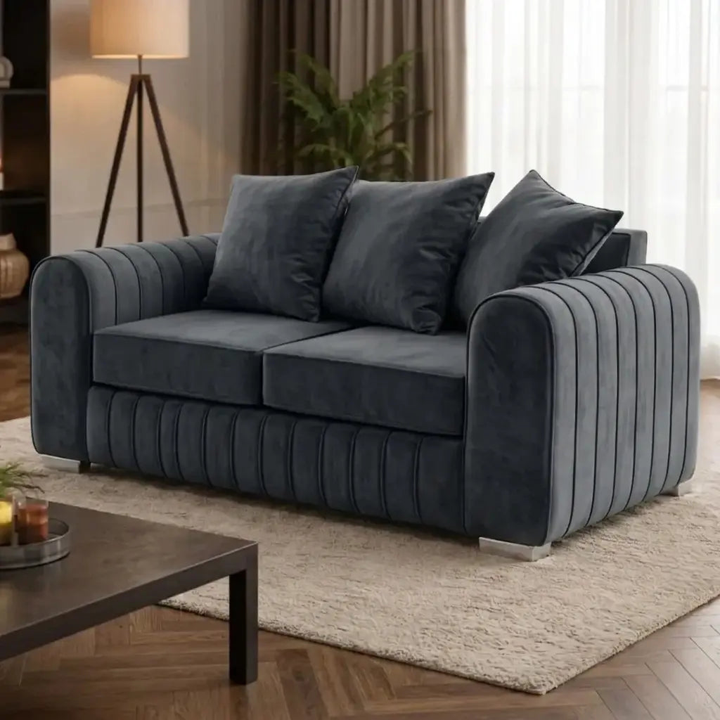 Lilly Velvet 3+2 Seater Sofa Set – Elegant Modern Design

