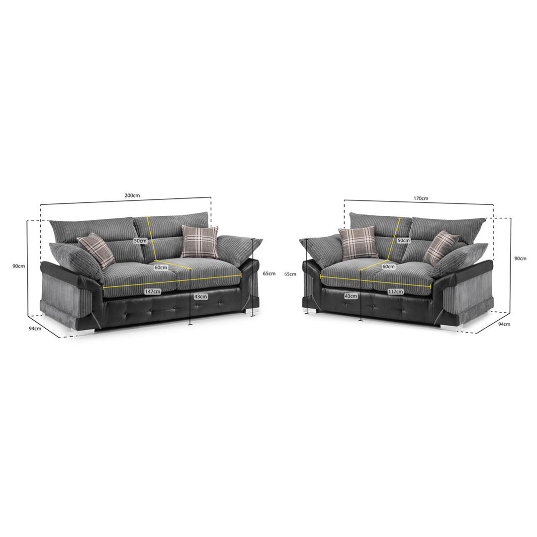 Logan Sofa 3+2 Seater - Jumbo Cord Fabric Sofa - Envogue Furniture