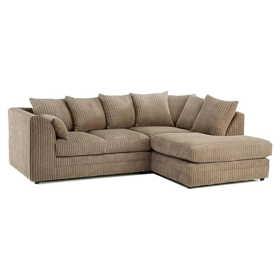 MNS Luxor Fabric Corner Sofa Black | Soft Jumbo Cord 3-4 Seater Corner Sofa - MNS (MY NEW SOFA) LTD