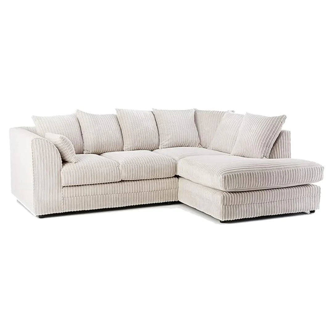 MNS Luxor Fabric Corner Sofa Black | Soft Jumbo Cord 3-4 Seater Corner Sofa - MNS (MY NEW SOFA) LTD