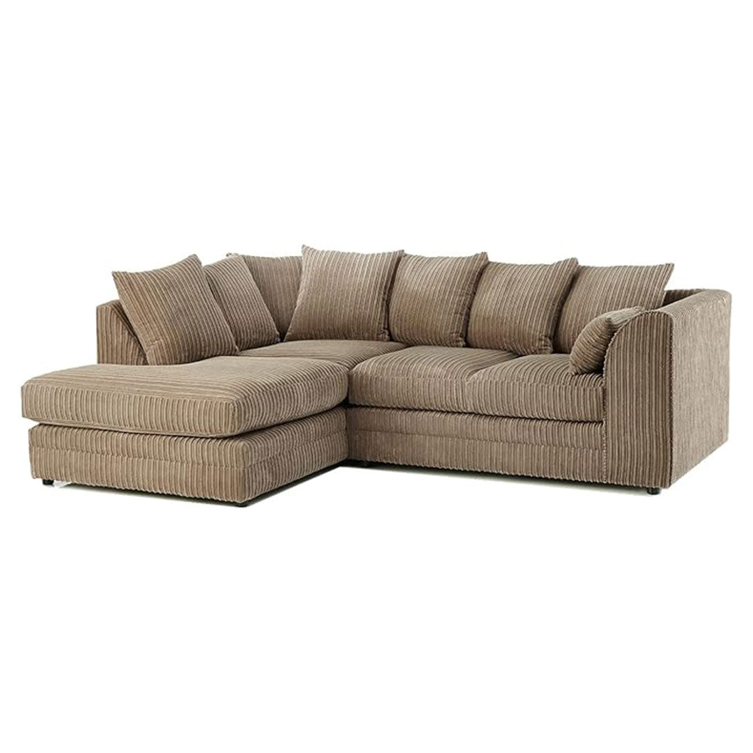 MNS Luxor Fabric Corner Sofa Black | Soft Jumbo Cord 3-4 Seater Corner Sofa - MNS (MY NEW SOFA) LTD