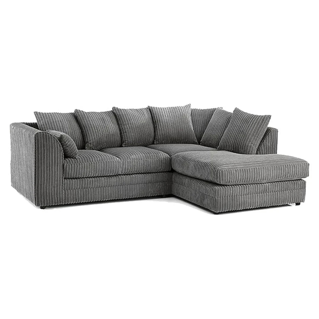 MNS Luxor Fabric Corner Sofa Chocolate | Soft Jumbo Cord 3-4 Seater Corner Sofa - MNS (MY NEW SOFA) LTD