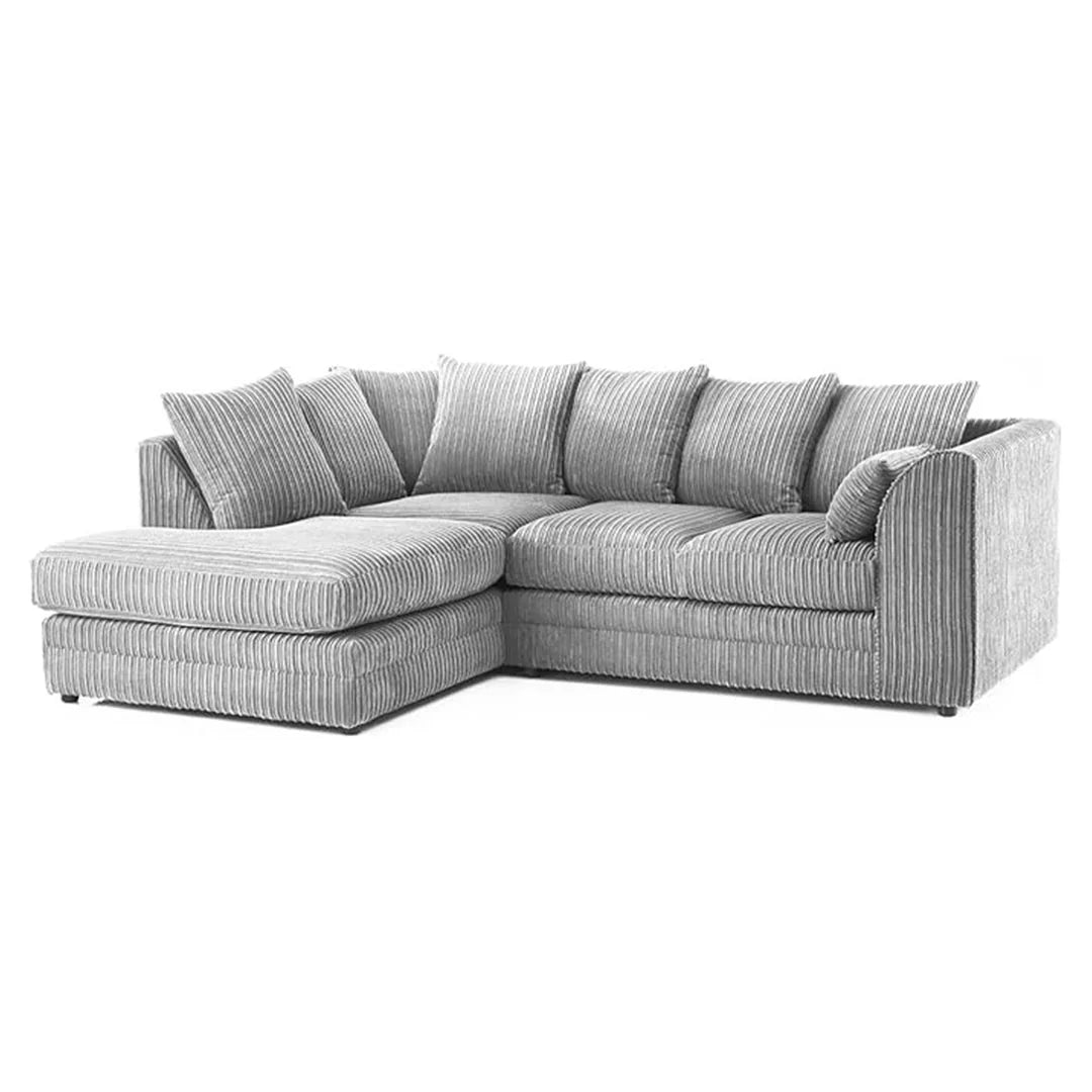 MNS Luxor Fabric Corner Sofa Chocolate | Soft Jumbo Cord 3-4 Seater Corner Sofa - MNS (MY NEW SOFA) LTD