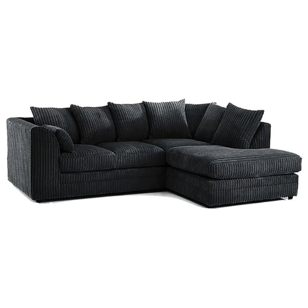 MNS Luxor Fabric Corner Sofa Chocolate | Soft Jumbo Cord 3-4 Seater Corner Sofa - MNS (MY NEW SOFA) LTD