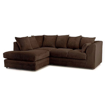 MNS Luxor Fabric Corner Sofa Cream | Soft Jumbo Cord 3-4 Seater Corner Sofa - MNS (MY NEW SOFA) LTD