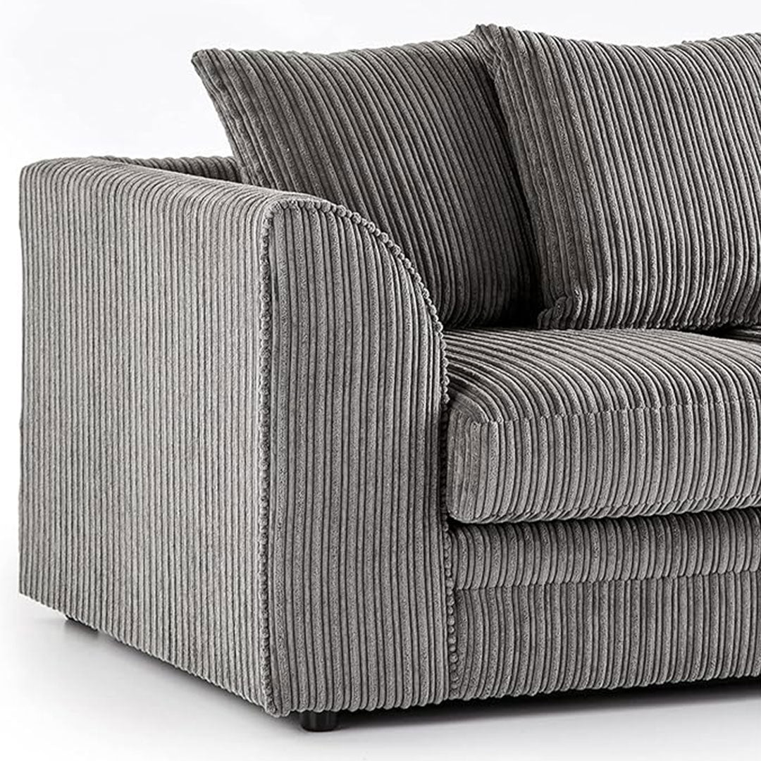 Luxor Full Cord Fabric 5 Seater Corner Sofa Full Back