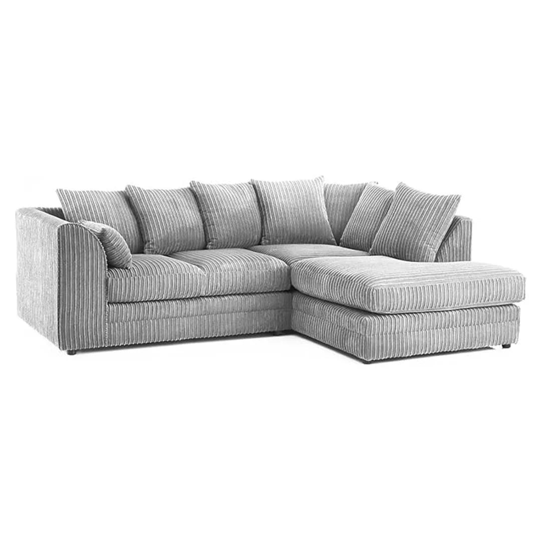 Luxor Full Cord Fabric 5 Seater Corner Sofa Full Back
