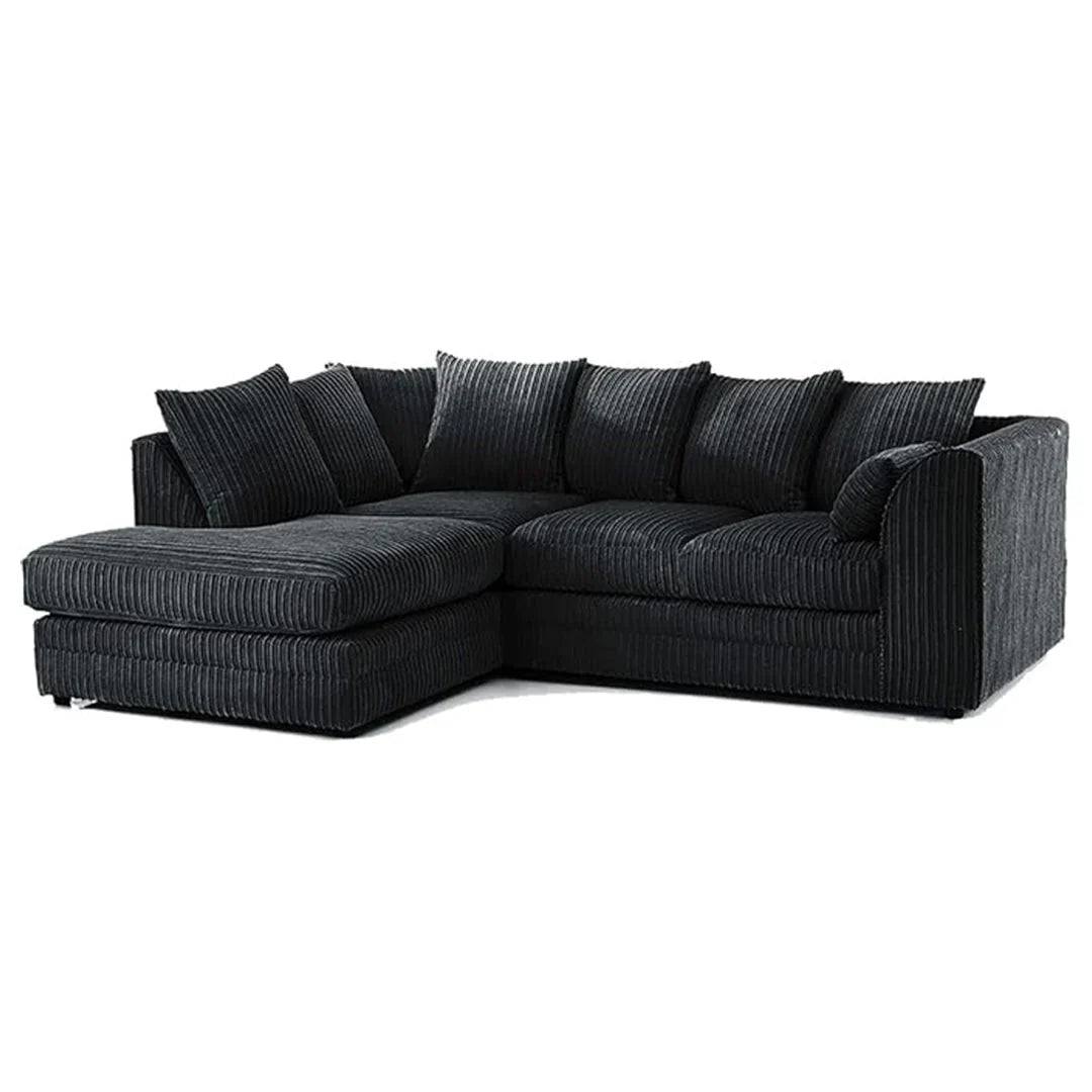 Luxor Cord Fabric 4 Seater Corner Sofa Full Back