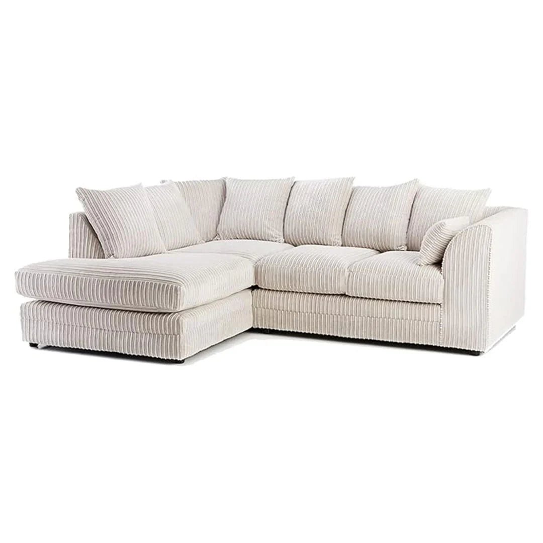 Luxor Cord Fabric 4 Seater Corner Sofa Full Back
