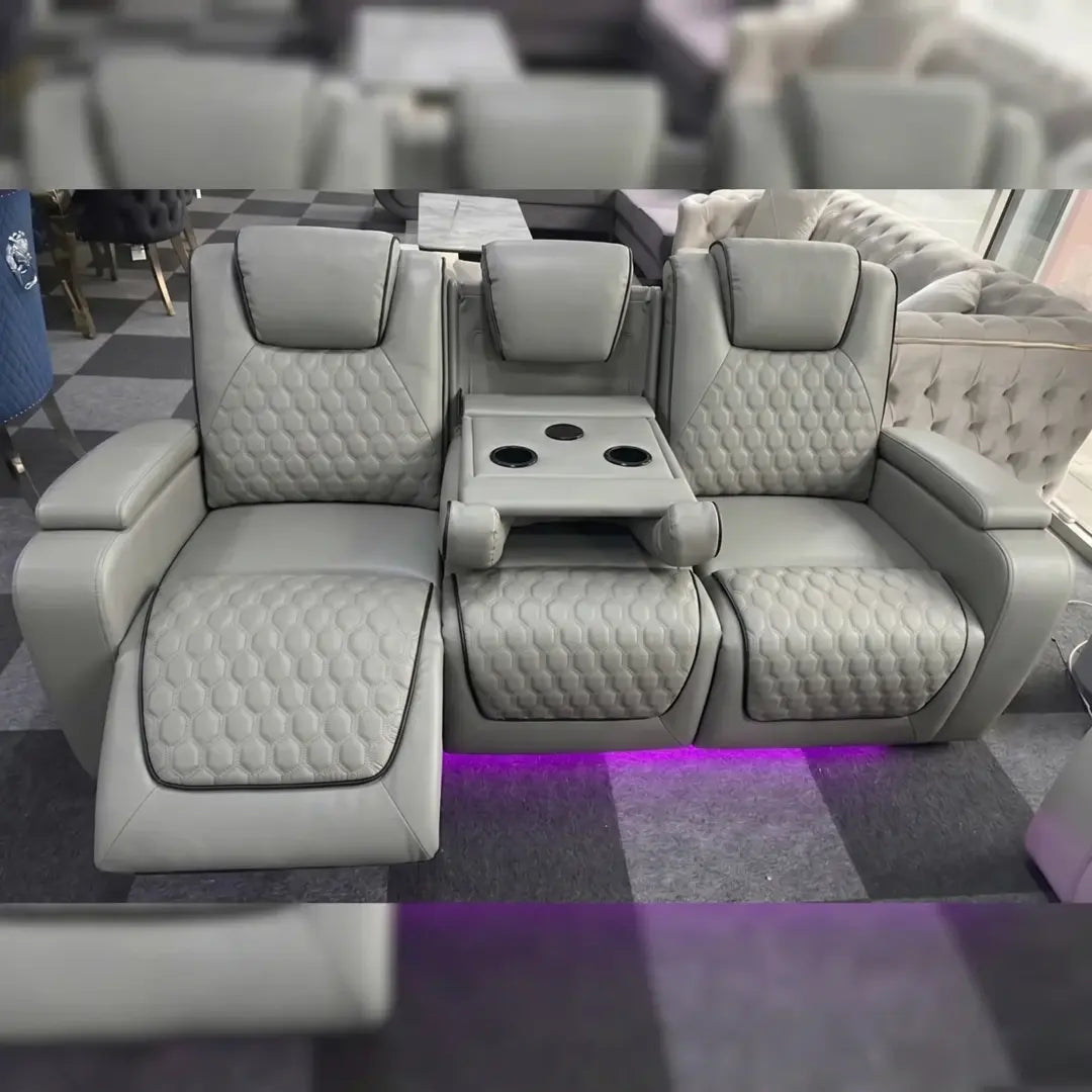 Malaga 3 + 2 (Music) Electrical Recliner Sofa Set ( Grey or Black)