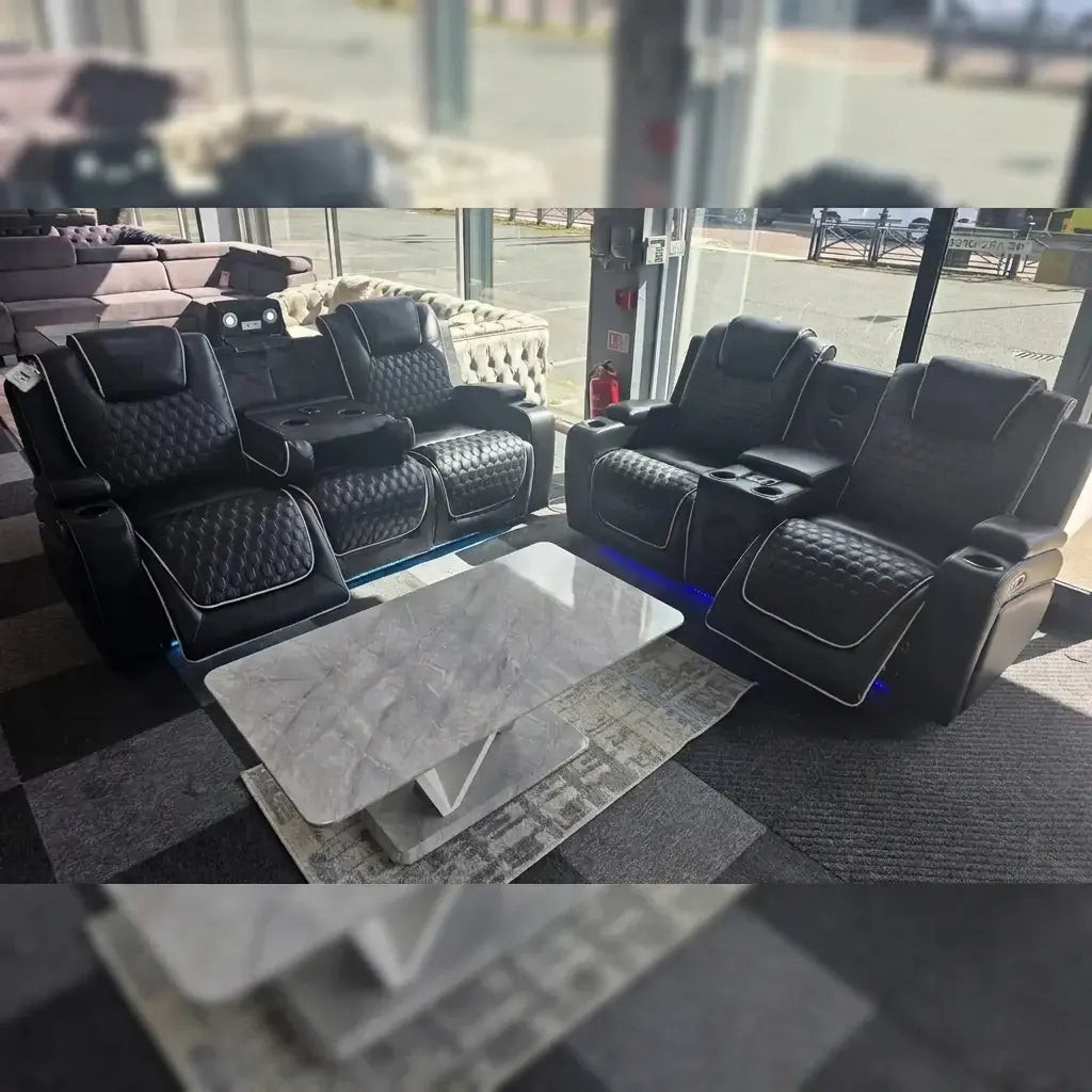 Malaga 3 + 2 (Music) Electrical Recliner Sofa Set ( Grey or Black)