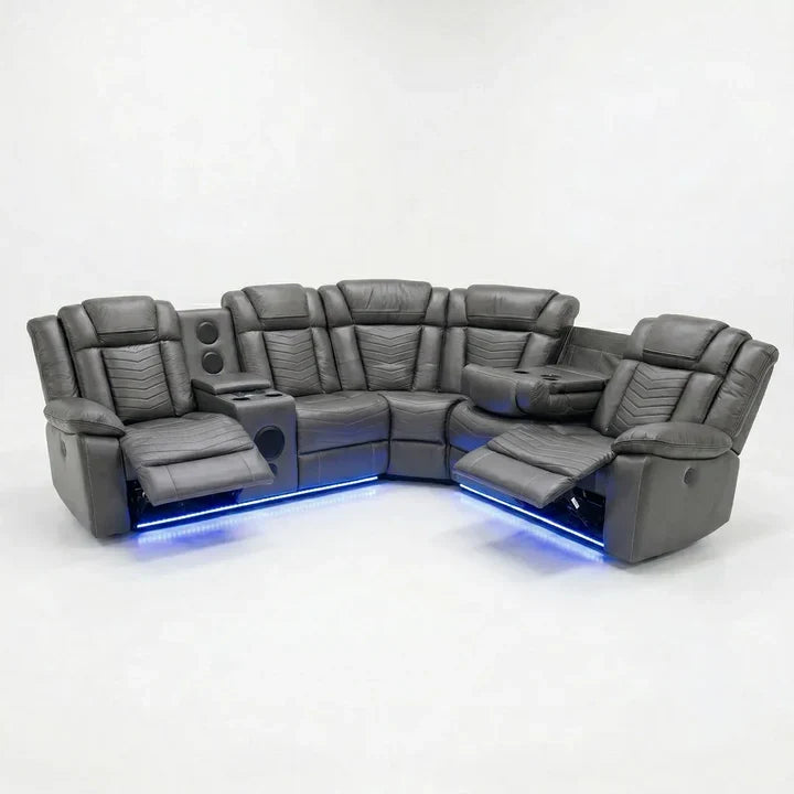 MNS Michigan Leather Electric Recliner Sofa, Corner Sofa, 3+2 Seater Sofa