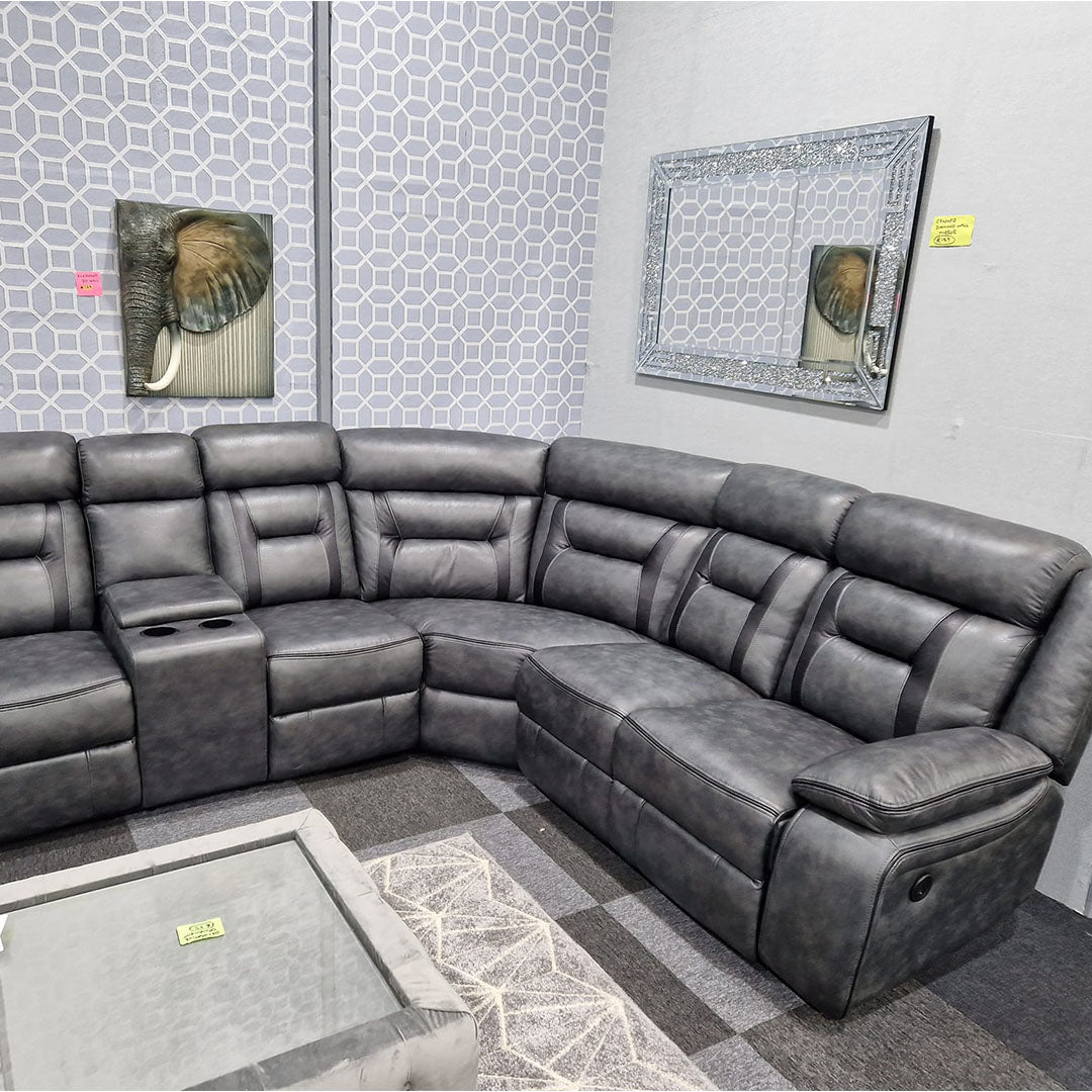 Nova Electric Recliner Leather Corner Sofa