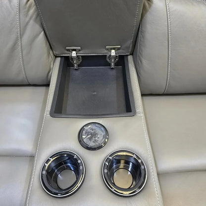 Prada recliner sofa USB and Type-C charging ports close up