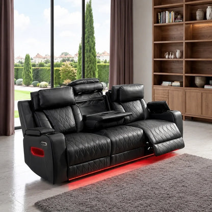 Osman 3 + 2 Music Electrical Recliner Sofa Set (Black, Grey or Cream)