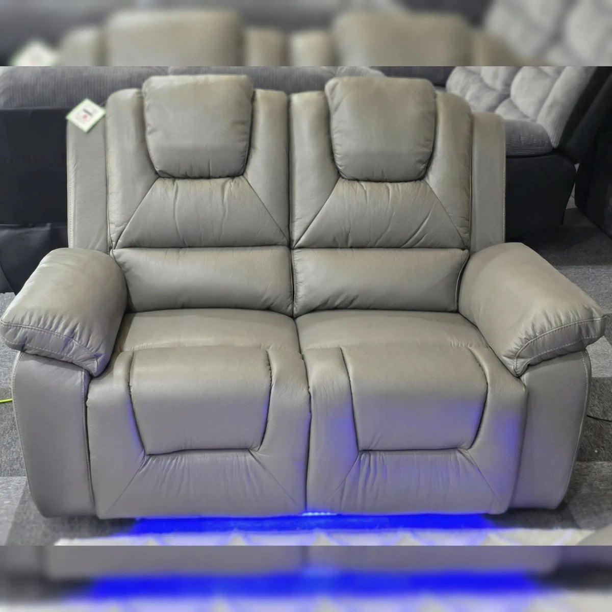 Oxford Leather Electric Recliner Sofa 3+2 Seater with Cup Holders , USB Charging Ports, LED Lights