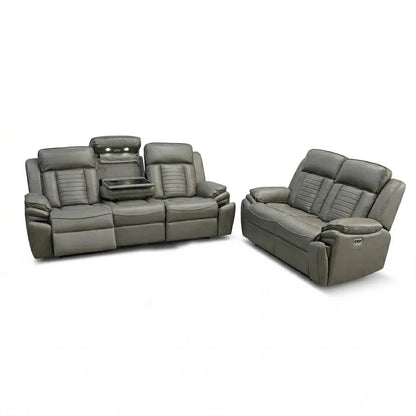 Sevilla 3+2 Leather Electric Recliner Sofa USB Type-C LED Cupholders Wireless