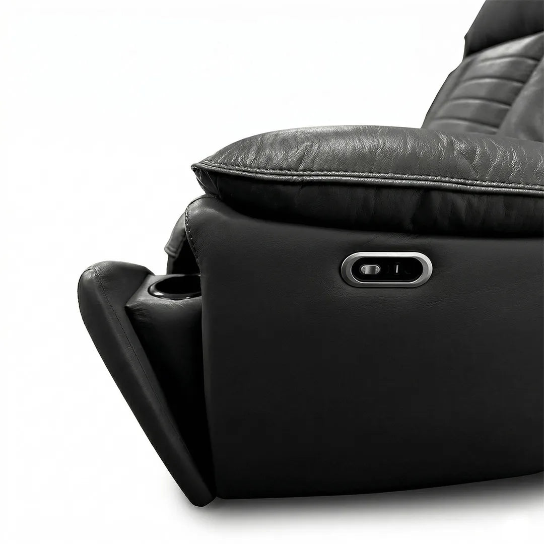 Sevilla 3+2 Leather Electric Recliner Sofa USB Type-C LED Cupholders Wireless
