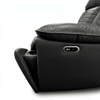 Sevilla 3+2 Leather Electric Recliner Sofa USB Type-C LED Cupholders Wireless