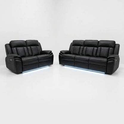 Sevilla 3+2 Leather Electric Recliner Sofa USB Type-C LED Cupholders Wireless