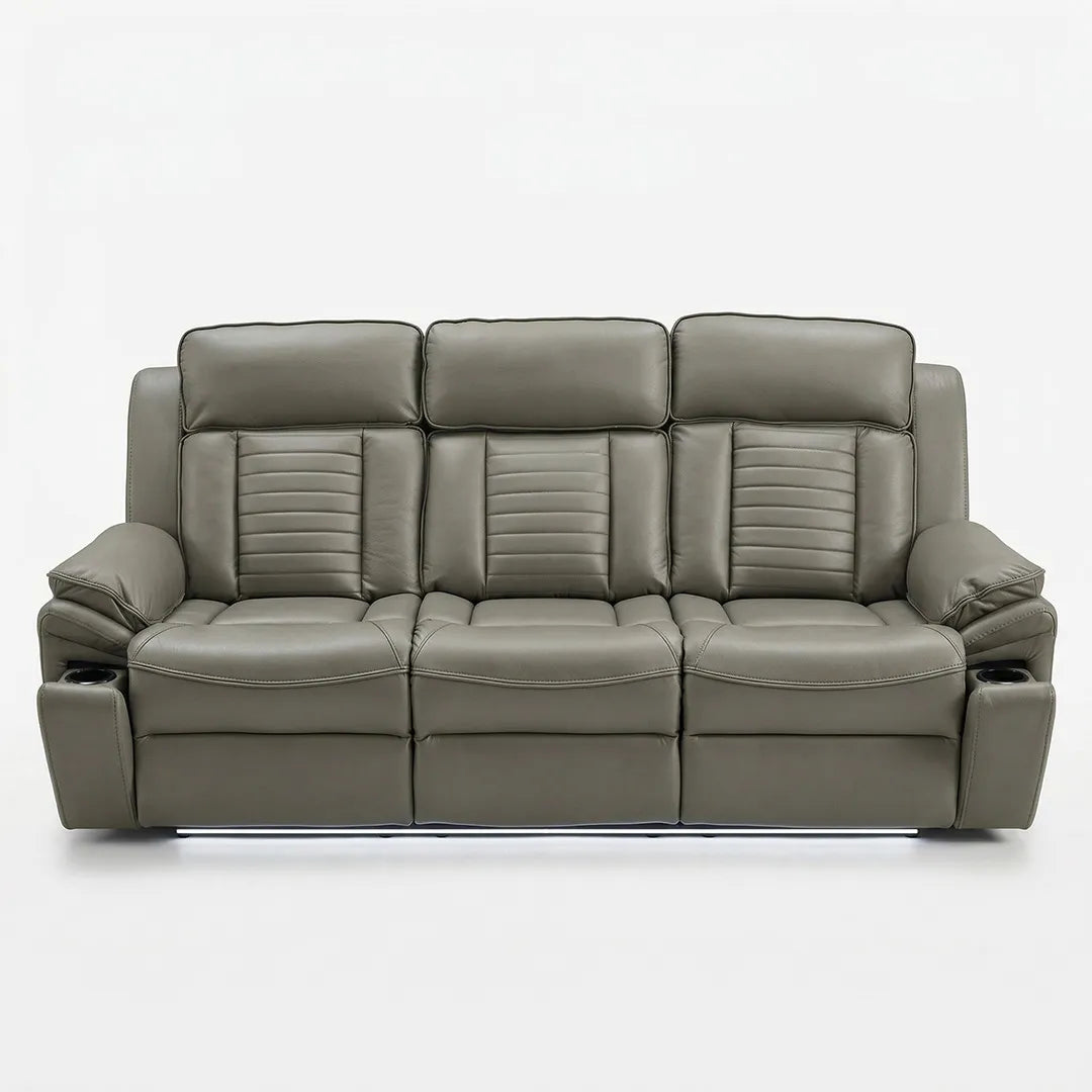 Sevilla 3+2 Leather Electric Recliner Sofa USB Type-C LED Cupholders Wireless