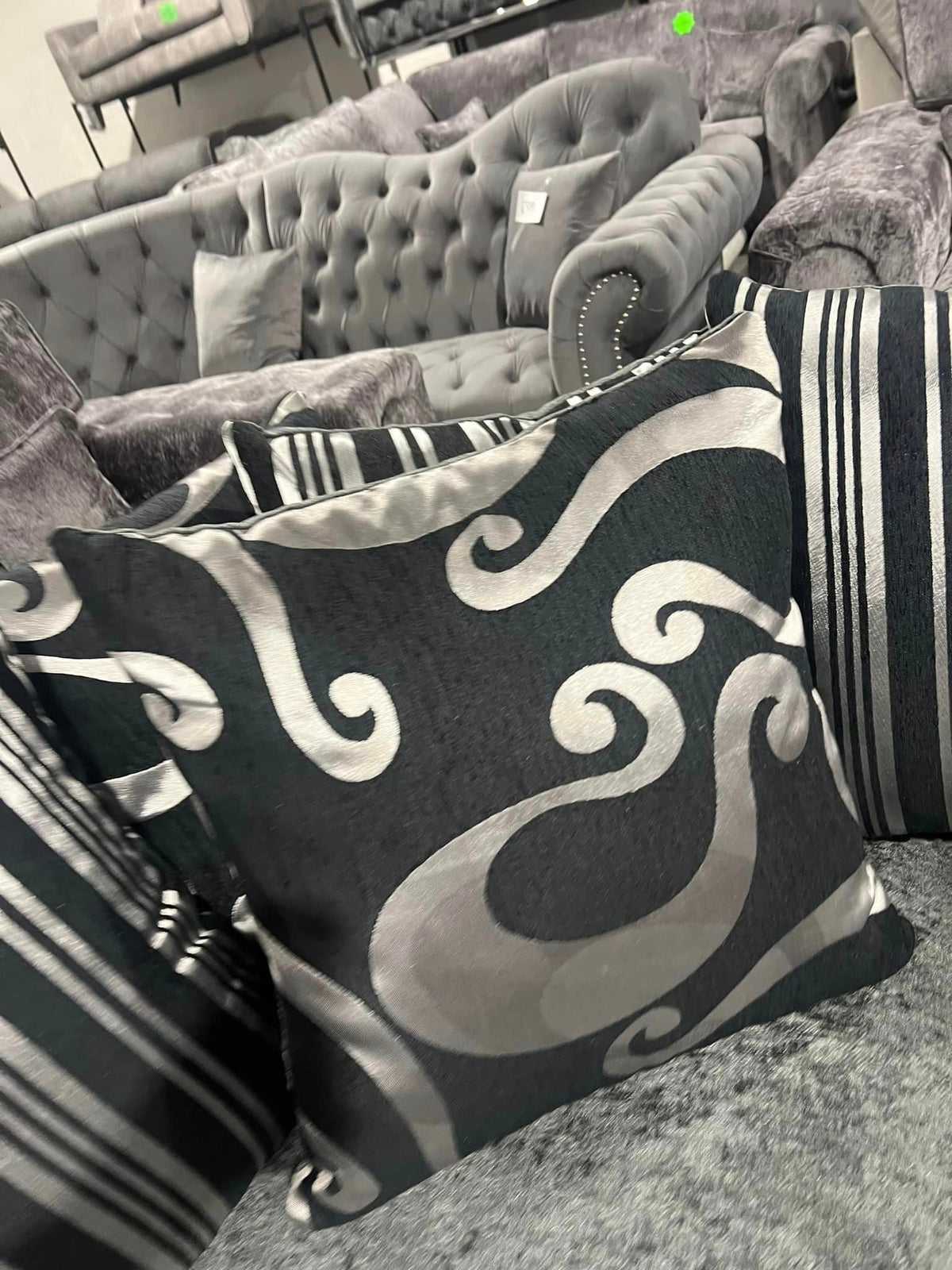 Shanon Corner Sofa Black/Grey, 240cmx240cm, bs101
