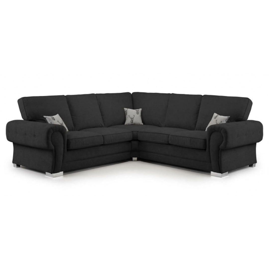 Verona Fullback 5 Seater Black Corner Sofa