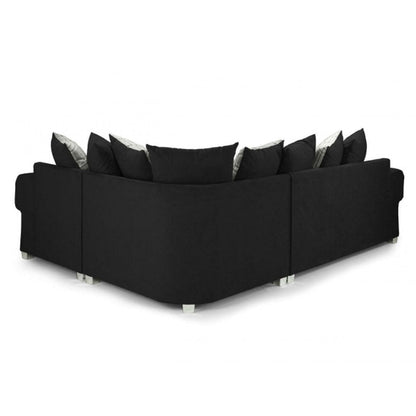 Verona Scatter back 4 seater sofa Black Right and Left Hand Facing Corner